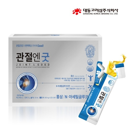 대동고려삼 관절엔 굿(정제 500mg x 2정+액상 30ml) 30포 선물용 쇼핑백 <b>드림</b>