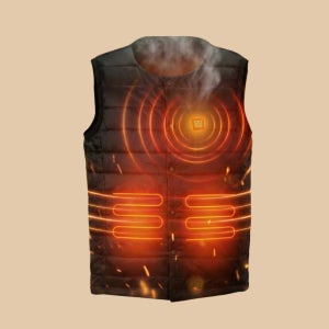 국산 kc 온도제어 발열 방한 캠핑 등산 낚시 온열 경량 패딩 조끼 남성 여성 블랙