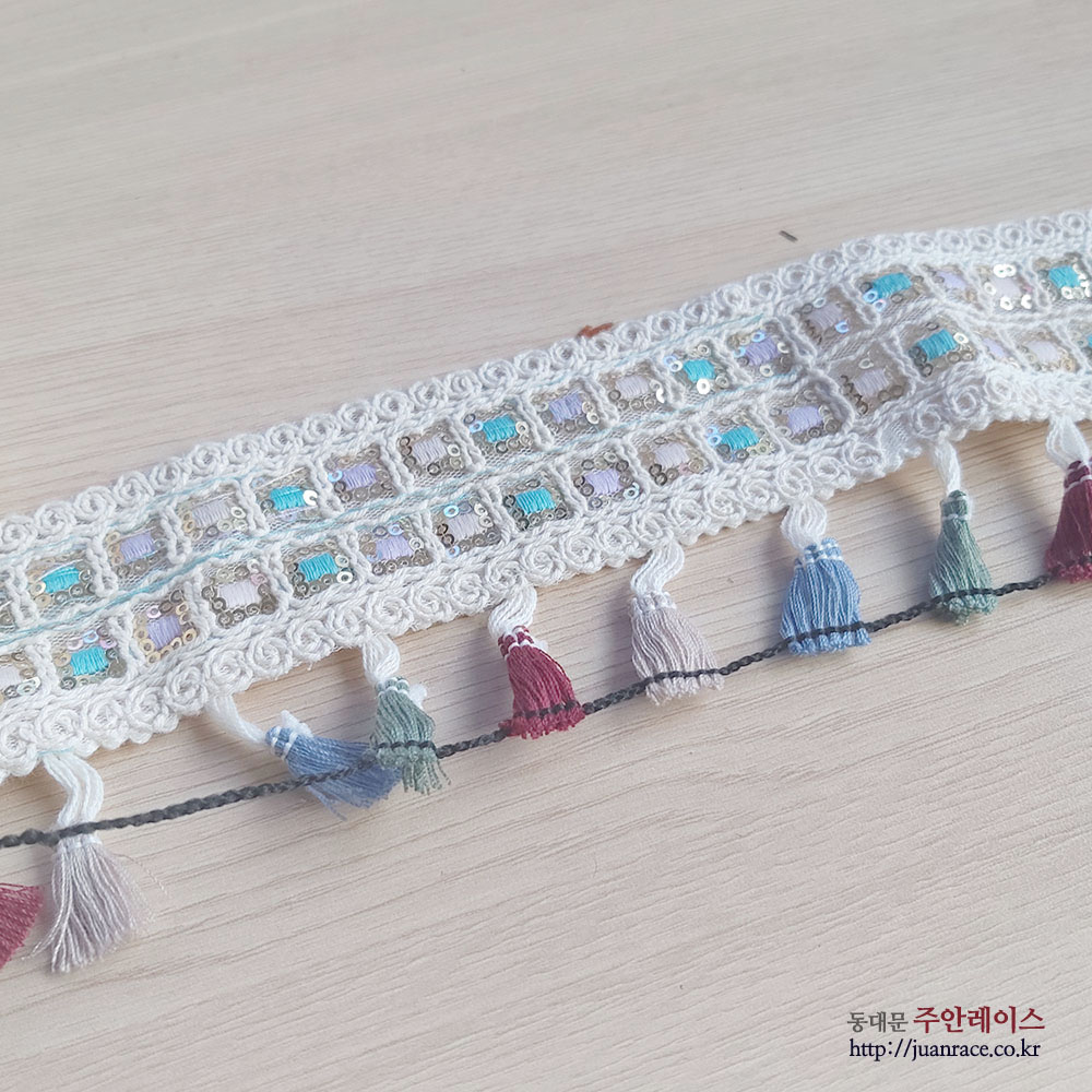 스팽클 토션 태슬레이스 수술 토숀레이스 의류부자재 DIY악세사리 옷리폼
