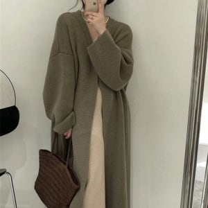 마이이너웨어 여성 루즈핏 오버핏 가을 겨울 따뜻한 로브 롱 가디건