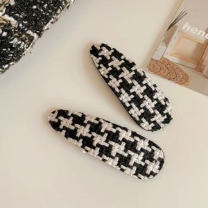 하운드 체크 똑딱이핀 앞머리핀 옆머리핀 포인트삔 헤어 머리