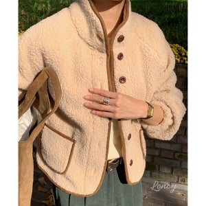 (SALE/당일) 아잉 송이 양털 점퍼 2col 아이보리 베이지 여성 겨울 자켓 areing