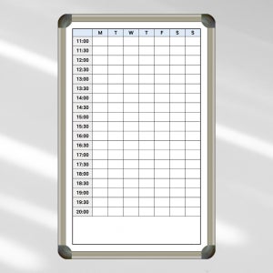 주간 스케줄보드 450x700 시간별일정 레슨스케줄 주문제작 화이트보드 제일교구