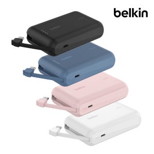 벨킨 C타입 케이블 일체형 20W 10000mAh 보조배터리 BPB021fq 비행기 기내 반입 갤럭시 S26 아이폰17 호환