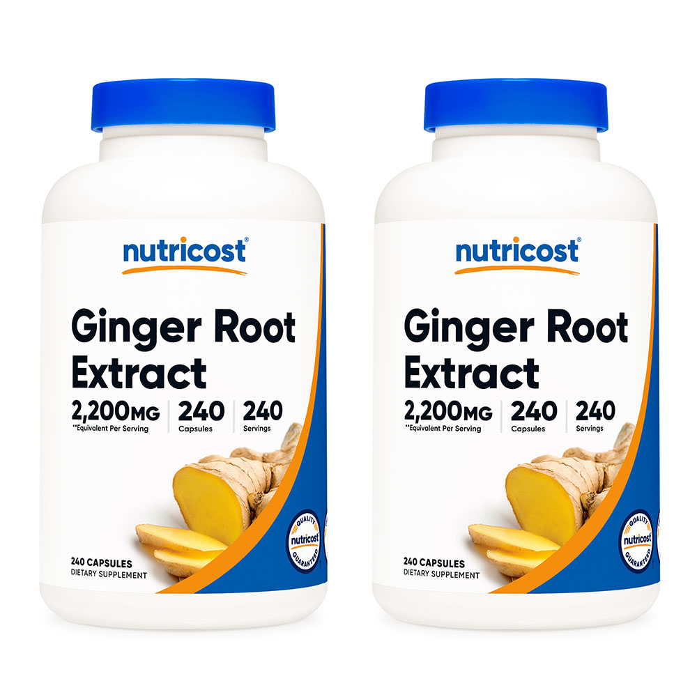뉴트리코스트 <b>생강</b> 진제놀 진저 <b>뿌리 추출물</b> 2,200mg 240캡슐 8개월분 X 2개