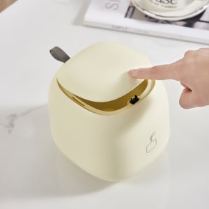 미니 큐브 책상 원터치 인테리어 휴지통 원형 사무실 사각 귀여운 쓰레기통 버터크림