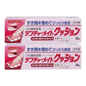 일본 덴처메이트 틀니 의치 틀이 접착제 틀리 안정제 36g 2개 세트 쿠션코렉트 대용