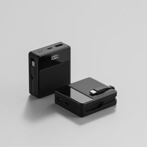 미니덕트 쿼드로 대용량 미니 보조배터리 PD 22.5W 고속충전 10000mAh, 매트 블랙