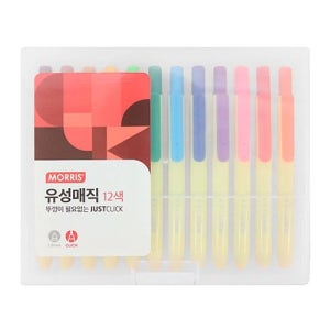 모리스)저스트클릭 유성매직S 12색세트, 1개