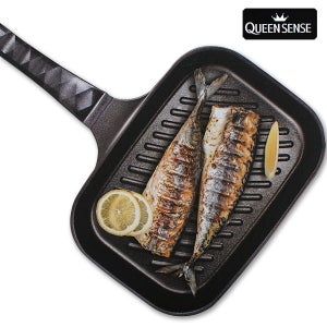 퀸센스 피오르IH 피쉬그릴팬 생선구이팬 유리뚜껑 고구마 고기구이판 인덕션겸용