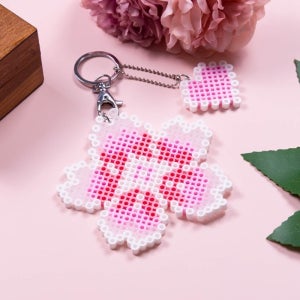 벛꽃 패키지 컬러비즈 5mm 키링 만들기 세트 비즈 공예 열쇠고리 초등 미술 재료 단체 행사 이벤트