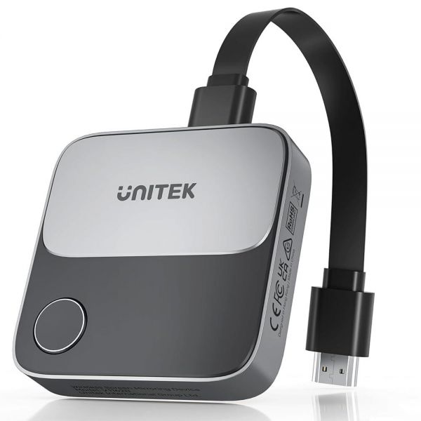 Unitek 무선 Hdmi 디스플레이 동글 어댑터 스크린 미러링 수신기 2.4G 5G 4K TV 캐스팅 장치 익스텐더 맥 <b>iOS</b> 안드로이드 윈도우에서 모니터용 비디오 스트리밍