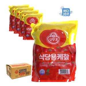 오뚜기 토마토 케찹 1박스(3.3kgx4) 스파우트팩/리필용 케첩 식자재 업소용 대용량