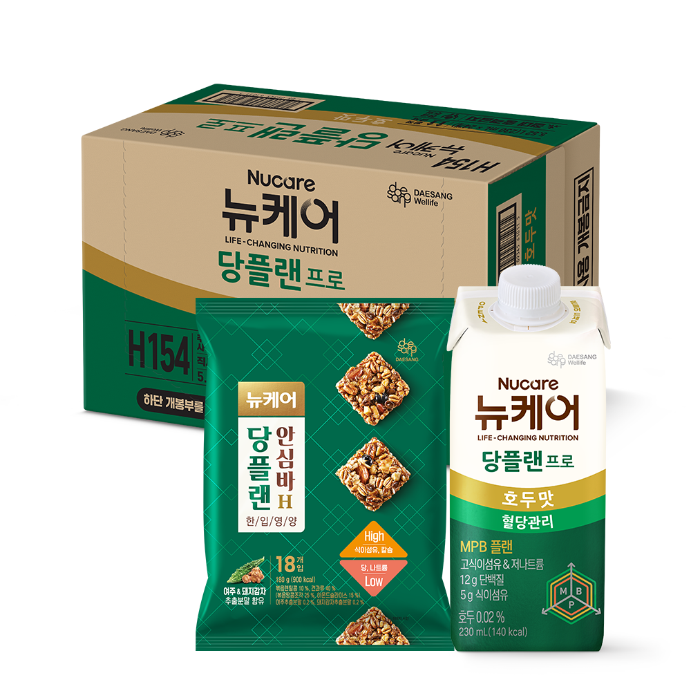 <b>대상웰라이프</b> 뉴케어 당플랜 프로 호두맛 MPB 설계 230 mL 24팩+당플랜 안심바 18입