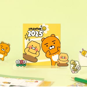 카카오프렌즈 세이치즈 2025 아크릴 탁상 캘린더 옐로우