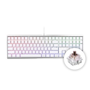 체리 MX 3.0S RGB 기계식 키보드 화이트 무보강 사무용 게이밍 풀배열, MX2A 갈축