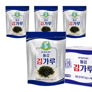 [성경김본사] 지도표 업소용 대용량 돌김 김가루 1kg, 4개