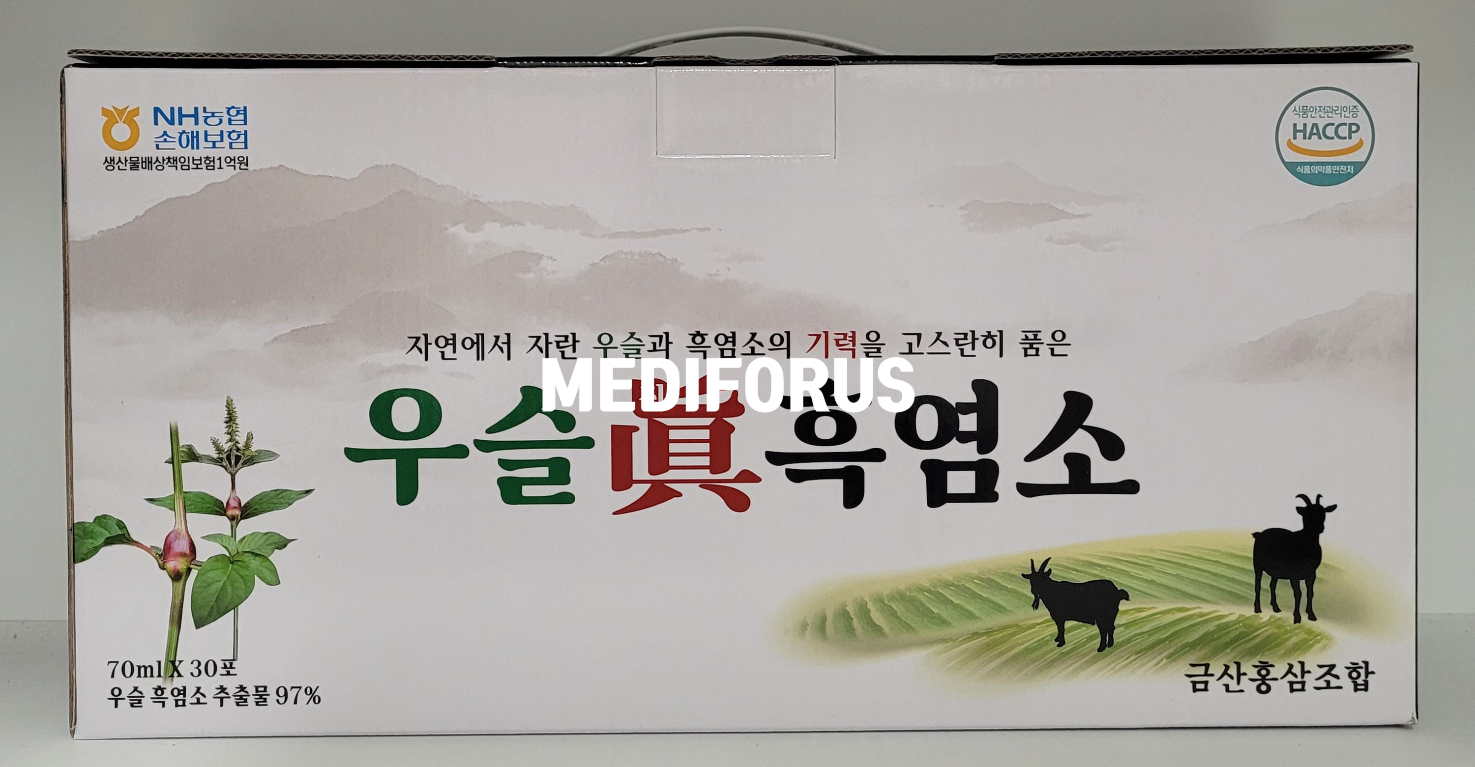 약국용 금산<b>홍삼</b>조합 우슬 <b>진</b> 흑염소 70mlX30포+KF94마스크