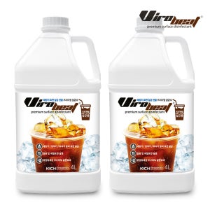 바이로비트 제빙기 전용 청소 살균제 4L+4L 미산성 차아염소산수 주방 얼음 소독 카페