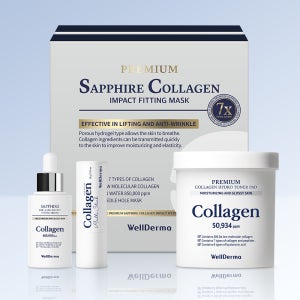 웰더마 사파이어 콜라겐 피팅 마스크 120매 +(콜라겐앰플+토너패드+멀티스틱)