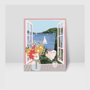 감성 풍경 창너머 바다 풍경 DIY 명화 유화 그림 그리기 중형 대형 특대형