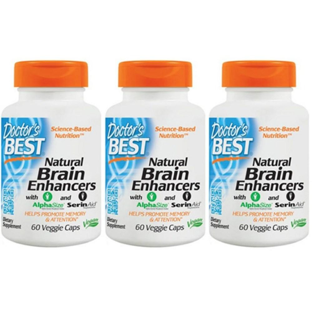 닥터스베스트 내추럴 <b>브레인 인핸서</b> 위드 알파사이즈 세린에이드 60정 3개 야채 베지 캡슐