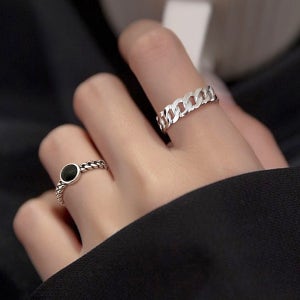 실버925 체인 은반지 여자 순은 레이어드 무알러지 오픈링 5종