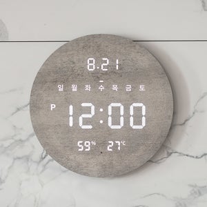 플라이토 무선 배터리 온습도 LED시계 집들이선물 루나 데이 LED 벽시계 29cm