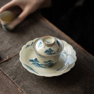 초목회유 개완 110ml 찻잔 중국 호승 도자기 GCA06