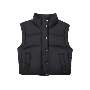 W 글로시 크롭 다운 베스트 블랙 SDFDVFO01BLK