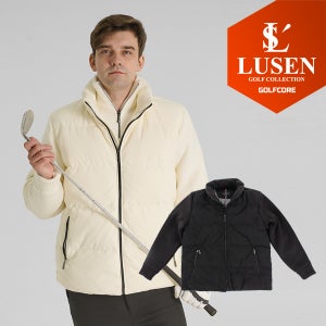 [25년FW신상]LUSEN 루센 골프 골덴 코듀로이 니트 덕다운 오리털 발열 패딩자켓(152/151)(겨울추천)