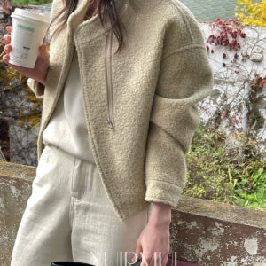 bronze 브론즈 울 부클 지퍼 오픈 블루종 자켓 2color