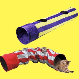 바스락 2구 고양이터널 숨숨집 놀이터 130cm