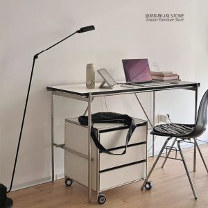 흰책상 미드센츄리 책상 100x60x80cm 책상겸테이블 전면 거실공부 서재용 책상