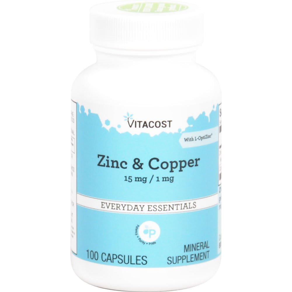 VitaCost Zinc Copper 비타 코스트 아연 구리 15mg 100캡슐