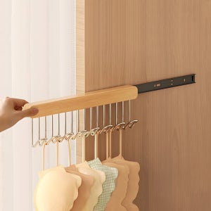 원목 슬라이드 벽옷걸이 모자걸이 후크 벽걸이 도어행거 넥타이 8구 옷장