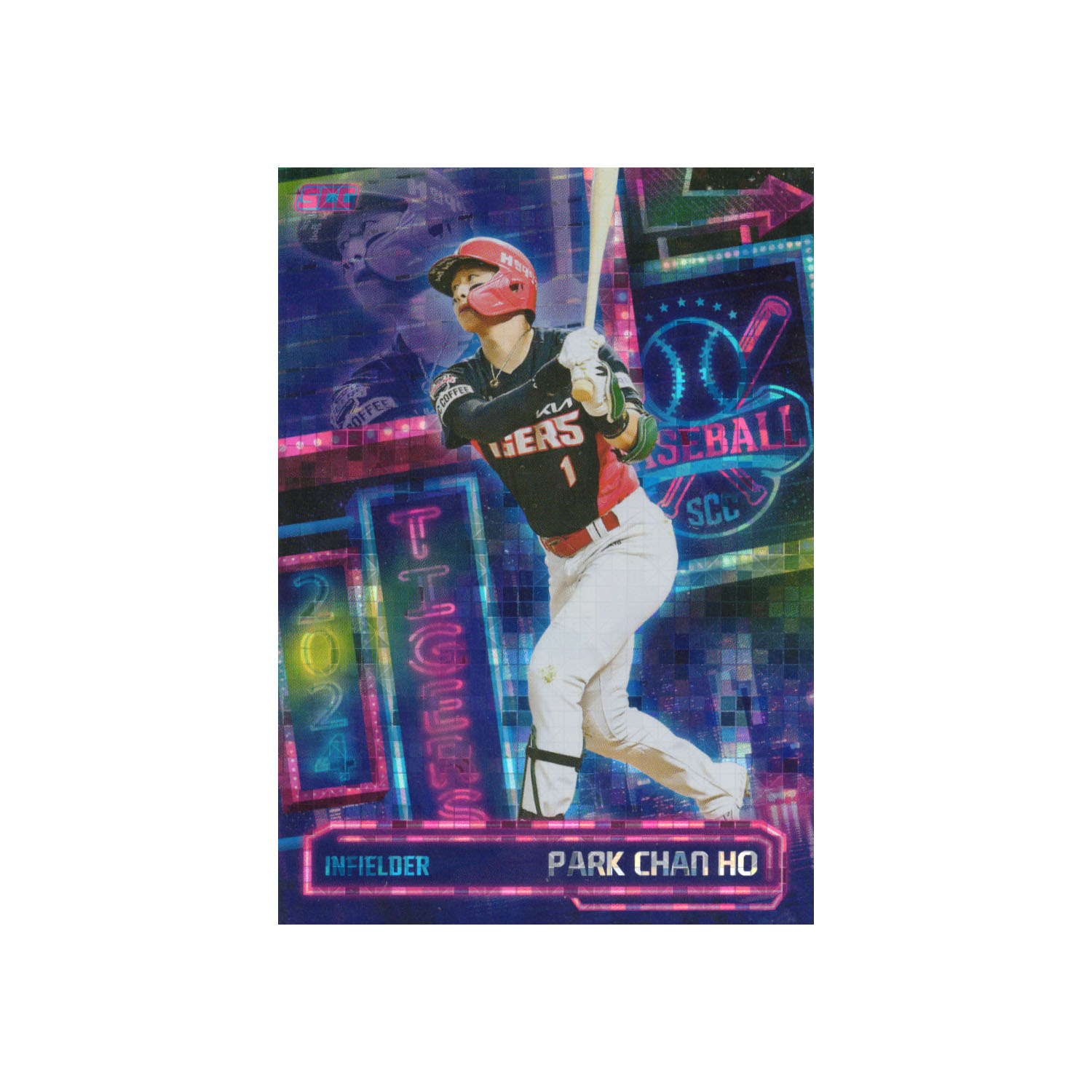 (KBO 상품) 2024 기아 타이거즈 박찬호 네온 디자인 카드 포카 SCC