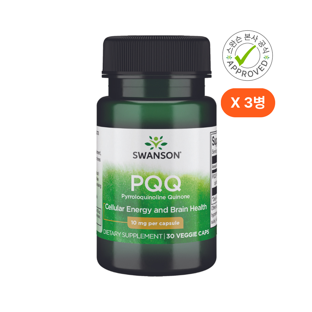 스완슨 <b>PQQ 피롤로퀴놀린 퀴논</b> 10mg 30베지캡슐 3개 3개월분