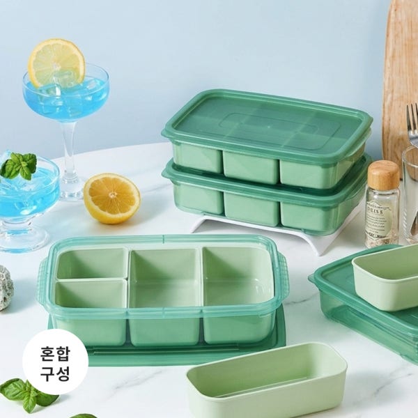 [N단독구성] 이지앤 세균번식x 항균 이유식큐브 튼튼이 웨이브킵 나눔용기 3칸 6칸 혼합세트
