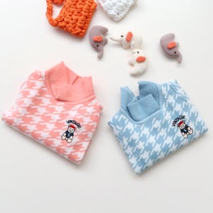 강아지 체크카라니트 하운드 반려견옷