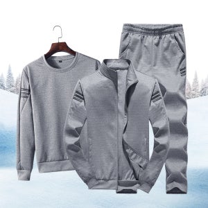 가을 겨울 남성 두툼한 트레이닝복 세트 츄리닝 맨투맨 집업 자켓 3종