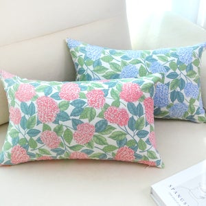 수국 플라워 직사각쿠션 30x50 쇼파쿠션 쿠션커버 북유럽 거실
