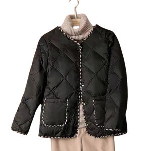오버핏 여성 누빔 경량 패딩 자켓 두툼한 퀄팅 점퍼 숏파카