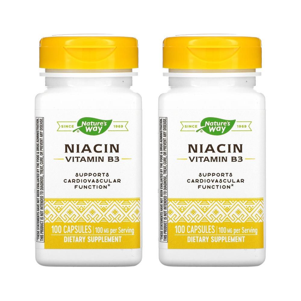 네이처스웨이 니아신 나이아신 비타민B3 100mg 100캡슐 2병 Niacin
