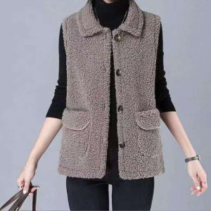 여성 경량 양털 조끼 카라 뽀글이 조끼 겨울 보온 퀄팅 베스트 빅사이즈