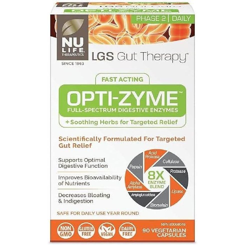 (캐나다 직송) <b>LGS</b> Gut Therapy Opti-Zyme 패스트 액팅 풀 스펙트럼 인텐시브 엔자임