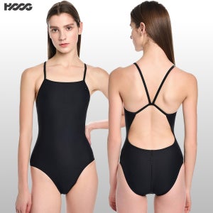후그 미들컷 까망 V-BACK 탄탄이 성인 여성 원피스 생존 실내수영복 (2095)