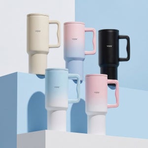 보아르 투웨이 텀블러 1.18L 대용량 손잡이 스텐 보온 보냉 차량용 대형 2종 빨대구성