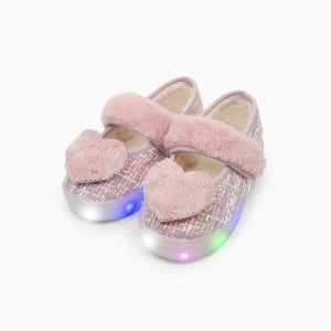 베이비솔 키즈 방한화 유아 아기 겨울 신발 털 LED 구두 트위드하트퍼