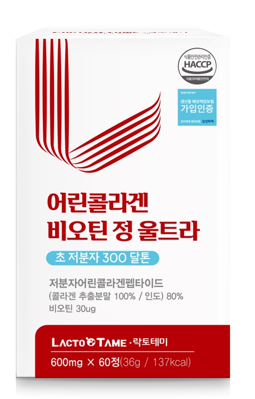 락토테미 어린<b>콜라겐</b> 비오틴 정 울트라 600mg x 60정